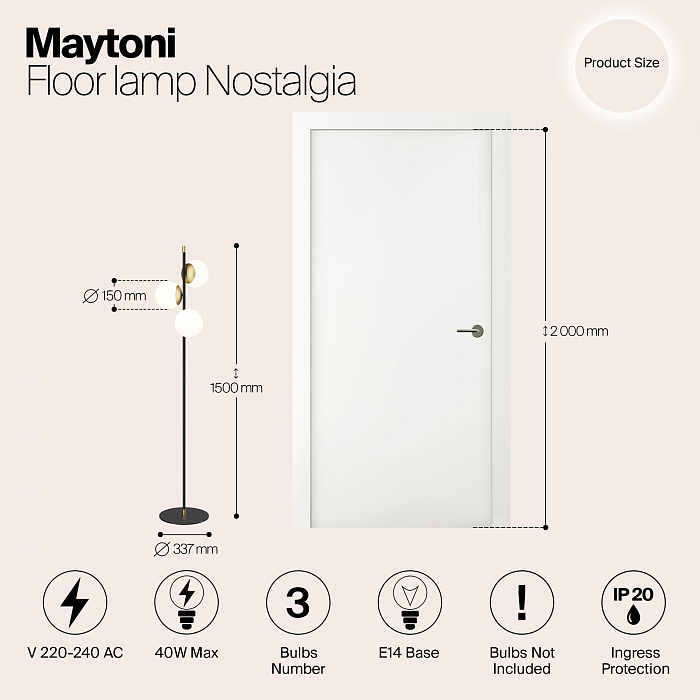 Торшер Maytoni MOD048FL-03G
